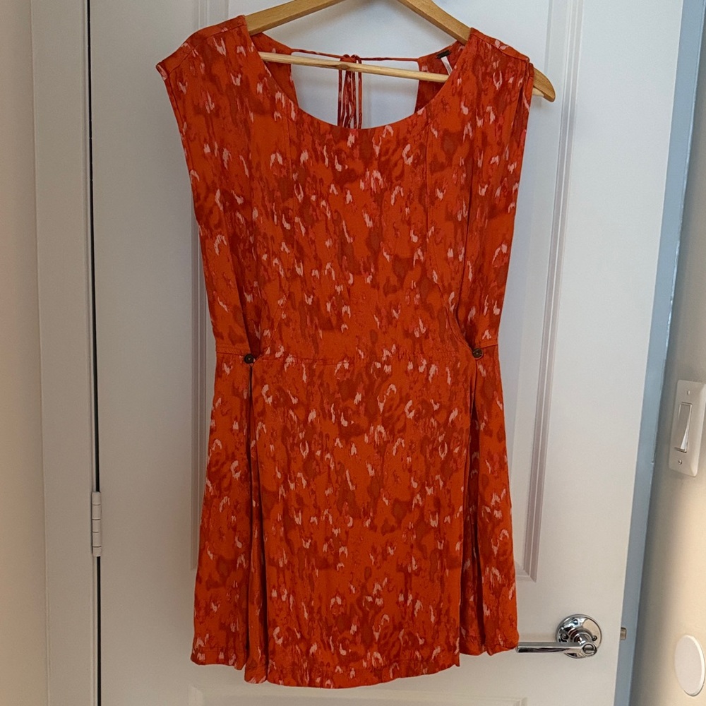Free People Orange Backless Dress